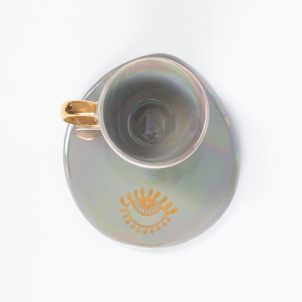 THE EYE Tasse | groß | mit Untertasse