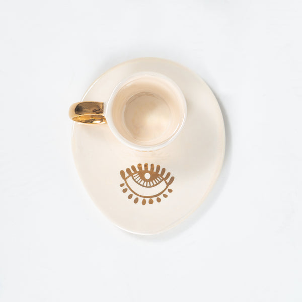 THE EYE Tasse | klein | mit Untertasse